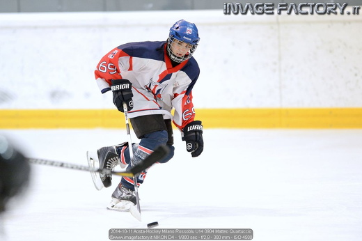 2014-10-11 Aosta-Hockey Milano Rossoblu U14 0904 Matteo Quartuccio
